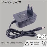 3.5A 40W İÇ MEKAN FİŞLİ LED TRAFOSU 12V 1